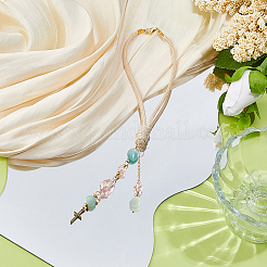 Подвеска из стекла и сплава с натуральным амазонитом&nbsp;HJEW-WH00102