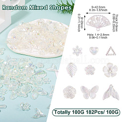 182шт 100г прозрачные акриловые бусины&nbsp;OACR-TA0003-66A