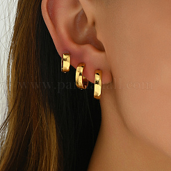 3 par de pendientes de aro de latón liso vintage&nbsp;MK3125-2