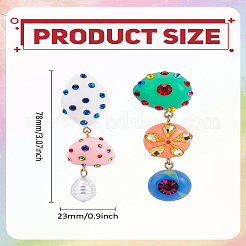 1 геометрические серьги-гвоздики из акриловой смолы с подвесками&nbsp;EJEW-LP0007-020