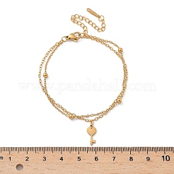 Браслеты-цепочки с брелоками из нержавеющей стали 304&nbsp;BJEW-M097-01B-G