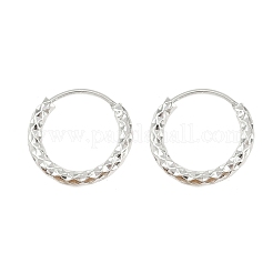 Orecchini a cerchio strutturati in ottone&nbsp;EJEW-F378-03A-S