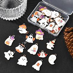 24 pièces 12 styles pendentifs en alliage d'émail thème halloween&nbsp;ENAM-FP0003-01