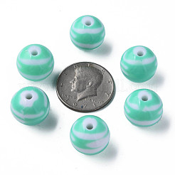 Непрозрачные полосатые акриловые бусины MACR-S373-27B-07