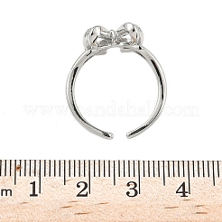 Латунные микро проложить манжеты кольца кубического циркония&nbsp;RJEW-D322-06P