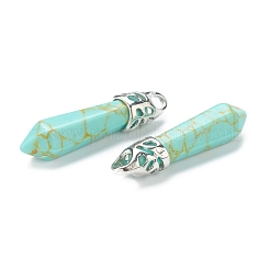 Пуля синтетические бирюзовые остроконечные подвески&nbsp;G-E332-C31