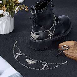 4 Stück 2 Stile Messing verdrehte Ketten & Legierung Schuhe Charms Sets&nbsp;HJEW-BM0001-09