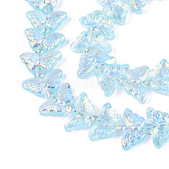 Прозрачность гальванизированные стеклянные бусины нити&nbsp;GLAA-T023-39A-06