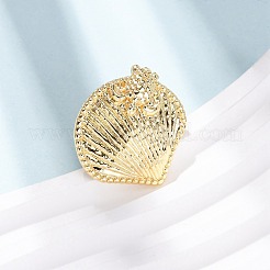 Открытые кольца из латуни с морской тематикой&nbsp;LS-RJEW-Z129-01G-01