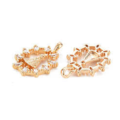 Латунные микропаве прозрачные подвески с фианитом&nbsp;KK-S356-545-NF