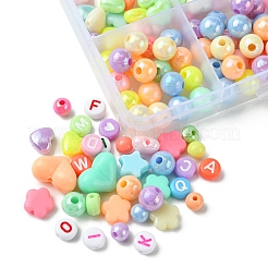 Наборы для изготовления браслетов из плоских круглых и сердечек из акриловых и пластиковых бусин своими руками&nbsp;DIY-FS0006-41