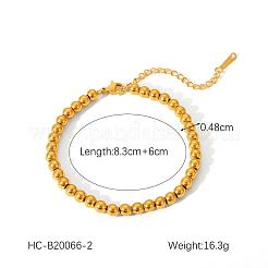 Браслеты из круглых бусин из нержавеющей стали для женщин&nbsp;HY4237-1