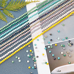 Граненый круглый полный радуги гальваническим гальваническим стеклянные бусины пряди&nbsp;EGLA-AR0001-03