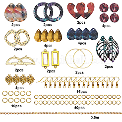 Kits de fabrication de boucles d'oreilles pendantes en résine à faire soi-même&nbsp;FIND-SC0001-72