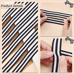 50 ярд ленты из полиэстера в полоску&nbsp;SRIB-WH0011-157C