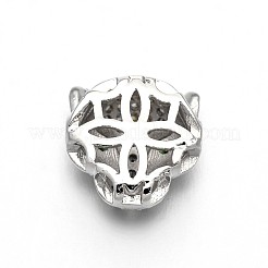 Стойки обшивки латунные микро проложить кубического циркония леопарда полые шарики ZIRC-I012-18P-RS