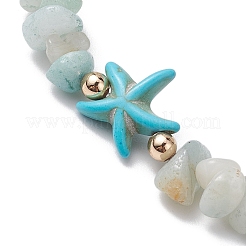 Stretch-Armbänder aus natürlichen Amazonit-Blumenperlen&nbsp;BJEW-JB10689-01