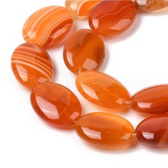 Chapelets de perles en agate à rayures naturelles/agates à bandes&nbsp;G-Q182-01E