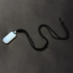 Collier pendentif rectangle opalite avec cordon nylon pour femme&nbsp;NJEW-C001-01A-04