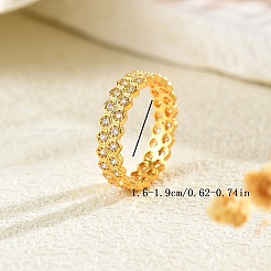 Fingerringe aus Messing mit Mikropavé-Kubikzirkonia für Damen&nbsp;QU5613-1