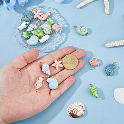 20 шт. 10 стиля фарфоровых подвесок ручной работы&nbsp;PALLOY-HS00033