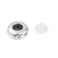 925 perline europee in argento sterling con zirconi cubici colorati&nbsp;STER-R005-01AS-03