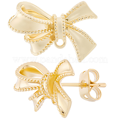 5 пара латунных сережек-гвоздиков&nbsp;KK-BBC0020-34