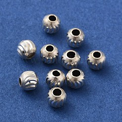 925 perline distanziatrici rotonde ondulate in argento sterling&nbsp;STER-K178-02A-S