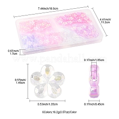 216 шт. 6 вида прозрачных акриловых бусин&nbsp;PACR-FS0001-05