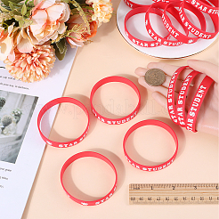 Браслет-браслет с силиконовым шнуром для студента и звезды&nbsp;LS-BJEW-WH0018-49A