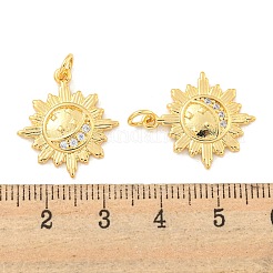 Porte micro ouvrent pendentifs zircone cubique en laiton de placage&nbsp;KK-C059-02G