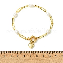 Bracelets en laiton avec breloque cœur et trombone pour femmes&nbsp;BJEW-JB14259