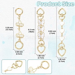 2 шт. 2 стиля сплав эмалированное сердце бабочка звено цепи сумка удлинитель цепи&nbsp;FIND-YW0008-10A