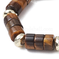 Бусины из гематита и натуральные кольца из тигрового глаза для женщин&nbsp;RJEW-JR00873-04