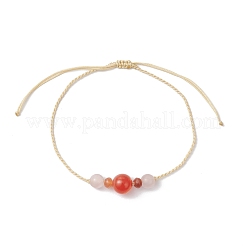 Плетеные браслеты из бусин из натурального сердолика и малайзийского нефрита для женщин&nbsp;BJEW-JB11983