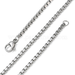 10 unidad de collar de cadena tipo caja de acero inoxidable 304 de 2.3 mm&nbsp;NJEW-G203-05P