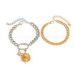 2 шт. 2 стиля браслетов из сплава&nbsp;FS-WGBE51F-01