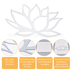 Eisen-Metall-Lotus-Wandkunstdekor&nbsp;DJEW-WH0015-28