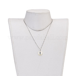 Ожерелья из кулона с реальными платиновыми цепями из латуни&nbsp;NJEW-JN02259-04