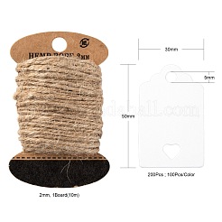 Rettangolo 200 pz 2 colori con etichette regalo in carta cuore&nbsp;CDIS-LS0001-02