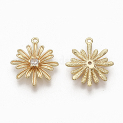 Латунные микропаве прозрачные подвески с фианитом&nbsp;LS-X-ZIRC-Q021-008G-NF