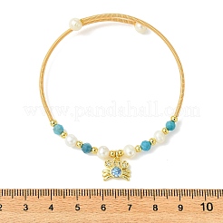 Pulseras de latón con microengaste de circonitas cúbicas transparentes&nbsp;BJEW-JB13992