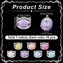 70pcs 7 Farben transparente Acrylperlen&nbsp;MACR-PA0001-73