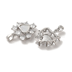 Pendentifs avec zircon cubiques à micro-pavés en laiton&nbsp;KK-H461-03P