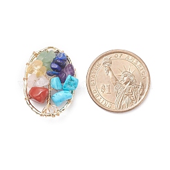 Подвески из медной проволоки с драгоценными камнями&nbsp;PALLOY-JF01408-01