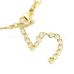 Collane con ciondolo a catena satellitare in ottone micro pavé di zirconi cubici trasparenti per donna&nbsp;NJEW-M009-03G-C