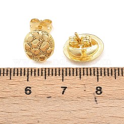 Овальные серьги-гвоздики из латуни&nbsp;EJEW-F400-24B-G