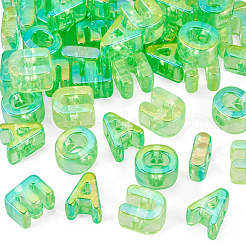 50 pièces 5 styles placage uv arc-en-ciel perles acryliques irisées&nbsp;OACR-TA0004-67D