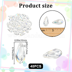 40 шт. Прозрачные стеклянные бусины&nbsp;GLAA-BBC0001-07B-02