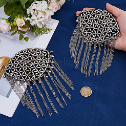 2 шт. съемные железные эполеты с кисточками&nbsp;AJEW-FH0006-25P